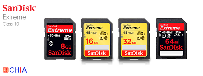 Sandisk Extrem SDHC Card Class 10 30MBs 45MBs UHS1 8GB 16GB 32GB 64GB